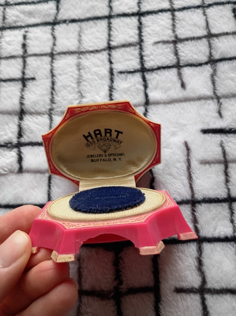 20s 30s HART Art Deco Ring Presentation Box Hart Buffalo, NY Celluloid Shell